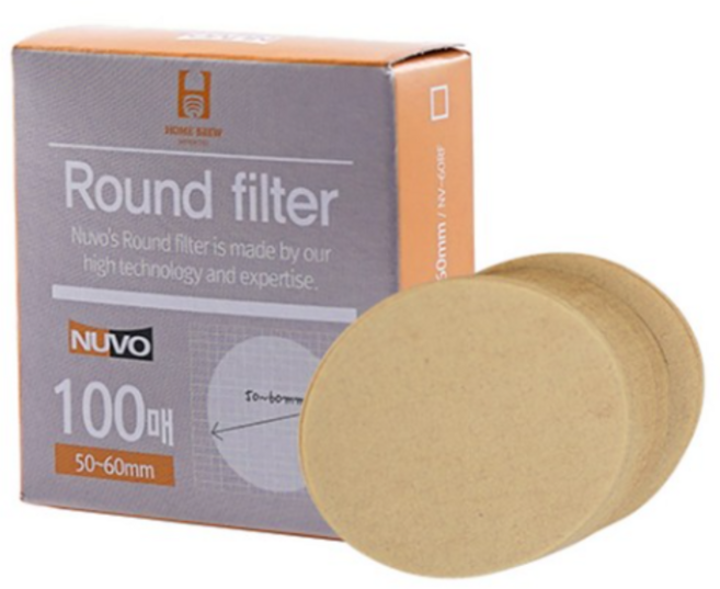 누보 홈 콜드브루 라운드 커피필터 50mm, BROWN, 5개