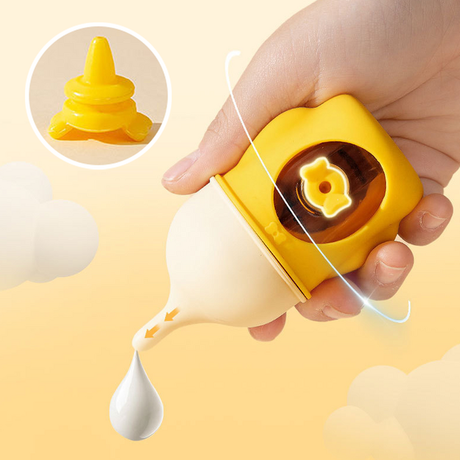 리치독스 모유촉감 실리콘 반려동물 젖병, 1개, 옐로우