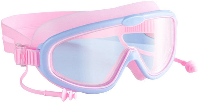 안심소재 우디우디 자국 안 남는 김서림방지 어린이 유아동 고글 수경, 1개, 핑크스카이