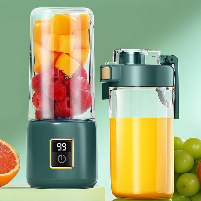 BIKASU 다용도 휴대용 미니 믹서기 무선 가정용 유리 과일 블렌더, HX-8606