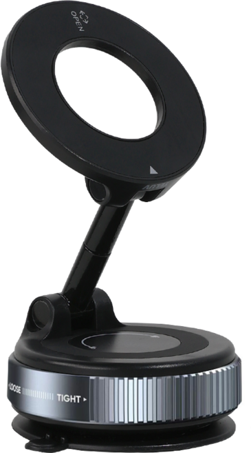 텔럽 맥세이프 360도 회전 접이식 진공 흡착식 차량용 거치대 전차종, 블랙, 1개