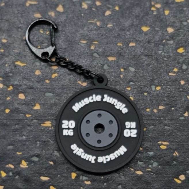 헬스키링 덤벨 원판 운동키링 헬스장 빽꾸 가꾸 미니 키홀더 머슬정글 헬창 선물, 1개, 원판키링 블랙