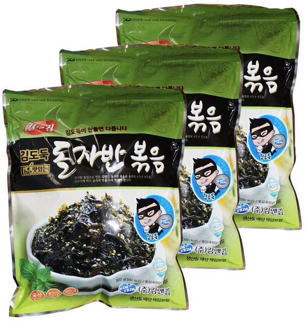 김앤김 김도둑 The 맛있는 돌자반볶음 500g 3개