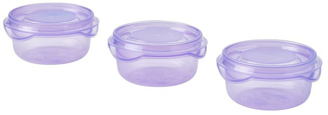 이케아 PRUTA 프루타 투명 식품보관용기 70ml 3개입 미니반찬통 밀폐용기 도시락반찬통, 라일락_305.971.02