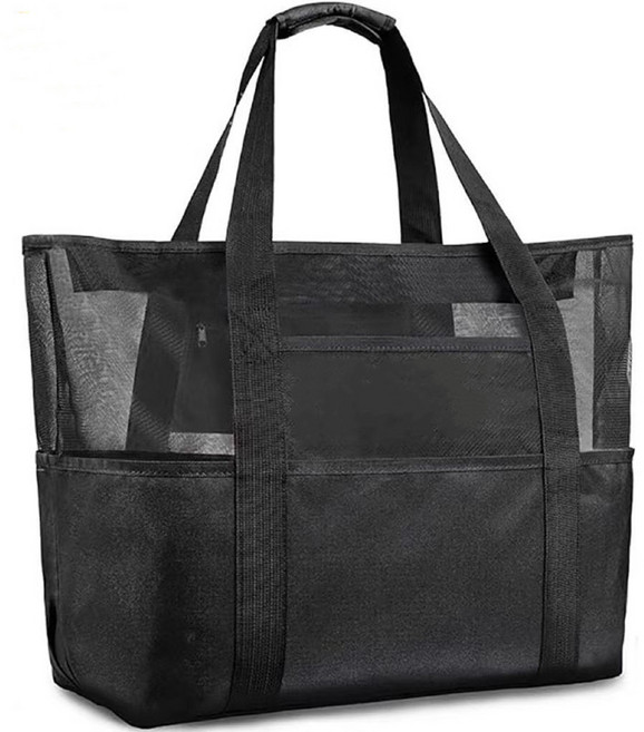 MASUN 특대형 메쉬 비치백 멀티포켓 35L 가족 물놀이가방 지퍼형