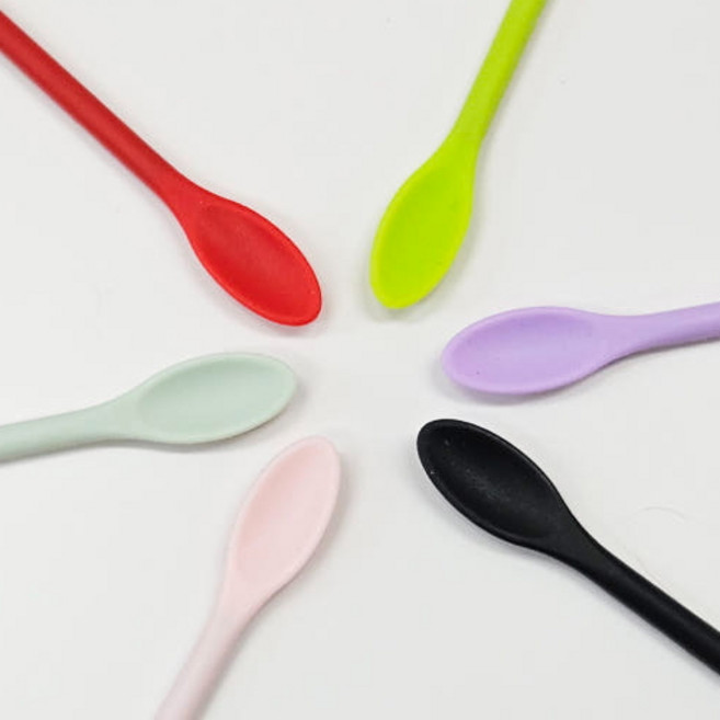 크레스티드 게코 도마뱀 피딩 스푼, 2개, 블랙