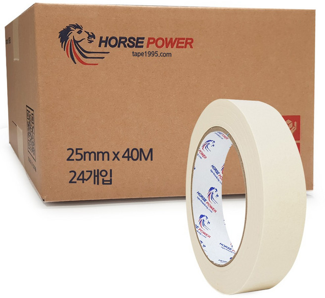 홀스파워 종이 마스킹테이프 SBT03 아이보리 25mm x 40M, 24개