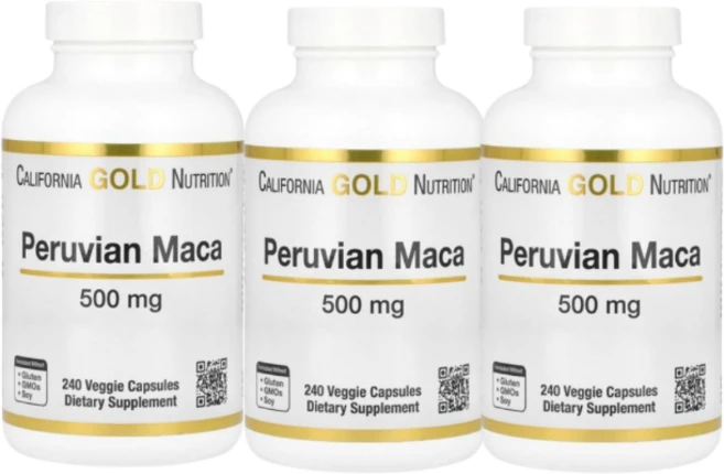 [2+1] CGN 캘리포니아골드뉴트리션 페루산 마카 500mg 240정 베지 캡슐 뿌리 추출물 Lepidium meyenii 3개 - 쿠팡