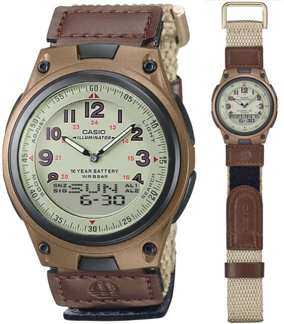 카시오 전자손목시계 남성여성 AW-80V-5B 스포츠패션 방수 빈티지 군인 군대 벨크로 아웃도어 캠핑