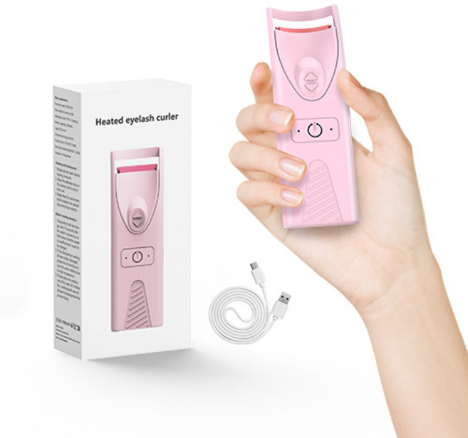 SmilingShark 공식스토어 속눈썹 고데기 전기 온열 아이래쉬 컬링 고데기 무선 C타입 휴대용 히팅 뷰러 롱라스팅, Pink