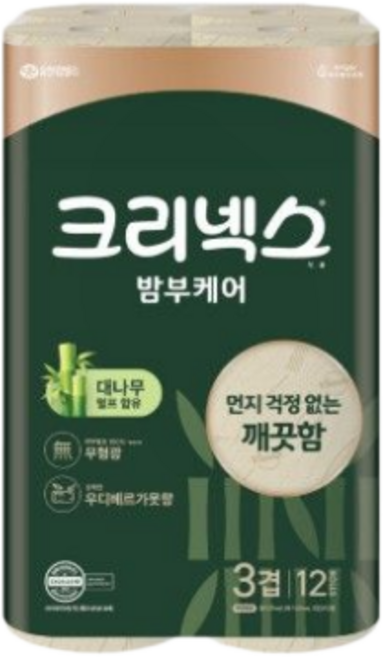 크리넥스 3겹 밤부케어 화장지, 25m, 12개입, 1개