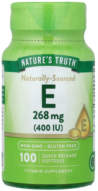 아이허브 Natures Truth (네이처스 트루스) 천연 E 268mg(400IU) 빠른 방출 소프트젤 100정, NTH10624, 1개 - 쿠팡