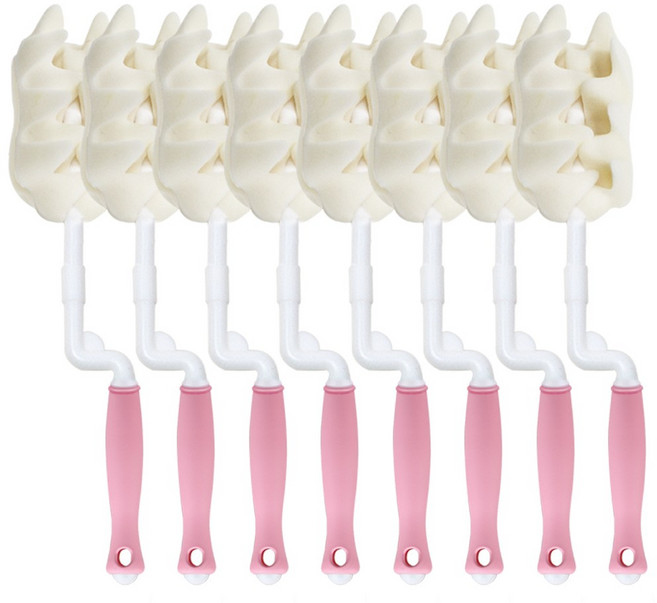 하이비 프리미엄 젖병 세척솔 회전형, 8개, 핑크