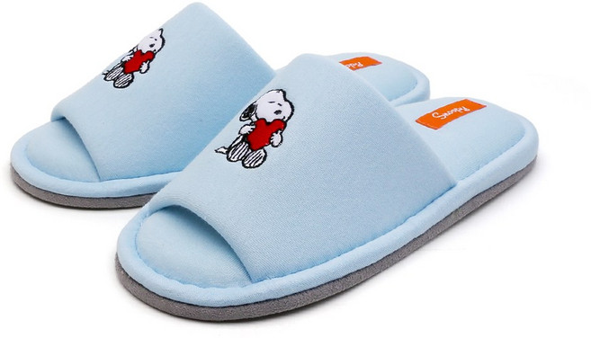 피너츠 컬러자수 점보거실화 블루, M(235~250mm), 1개