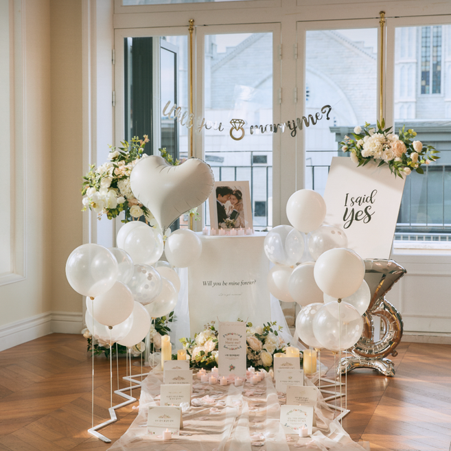 파티레시피 [인x타 인증맛집] 실속 프로포즈 풍선세트, 1세트, 화이트(겨울)