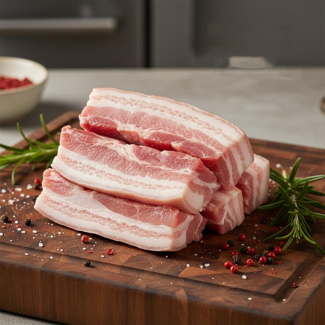 국내산 한돈 삼겹살 보쌈용 수육용 돼지고기 / 촉촉한 수육용 삼겹살, 5개, 900g