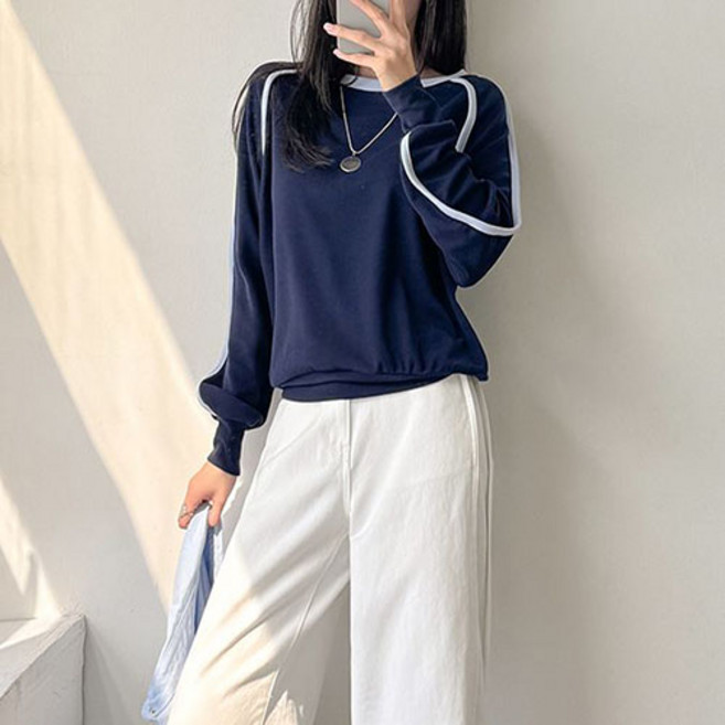 [나크21] (55~99) 캐주얼 배색 긴팔티 KO53-T-01