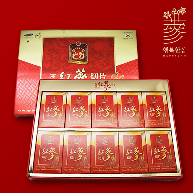 고려홍삼절편 200g 홍삼 슬라이스 꿀절임 고려인삼 선물세트 행복한삼, 1개