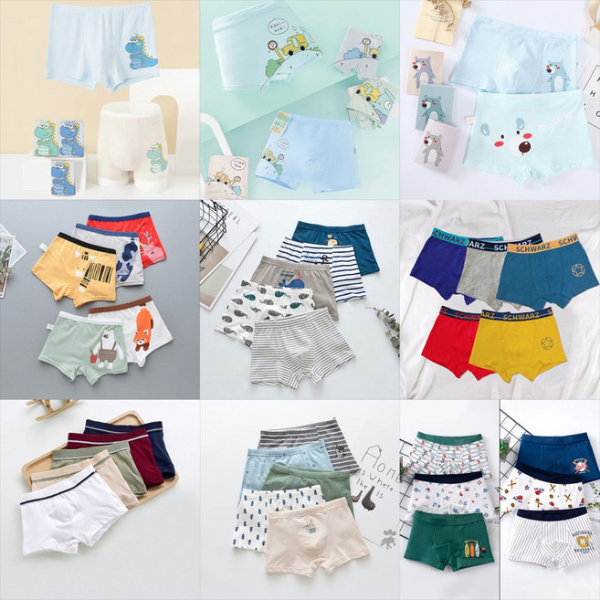 남아팬티 5종 세트 아동 모달 팬티 주니어 메쉬 사계절 드로즈 모음