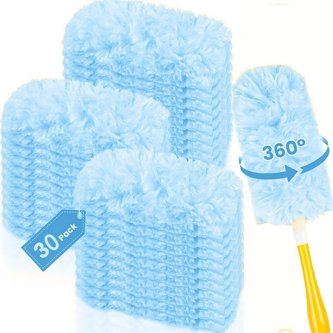 Swiffer 除塵撣頭 30個裝 可水洗清潔家用, 除塵撣頭雙面淡藍色30pcs加黃, 1個
