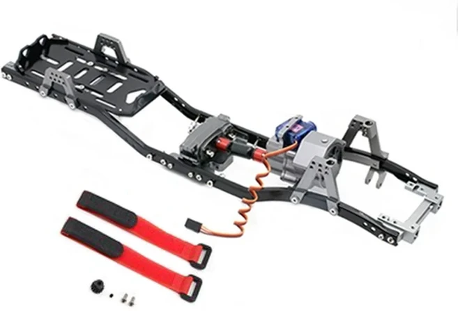 1/10 RC 크롤러 차량호환 금속 섀시 프레임 휠베이스 Prefixal 기어박스 축 SCX10 90046 313mm 12.3 인치, 04 Shiftable Gearbox B