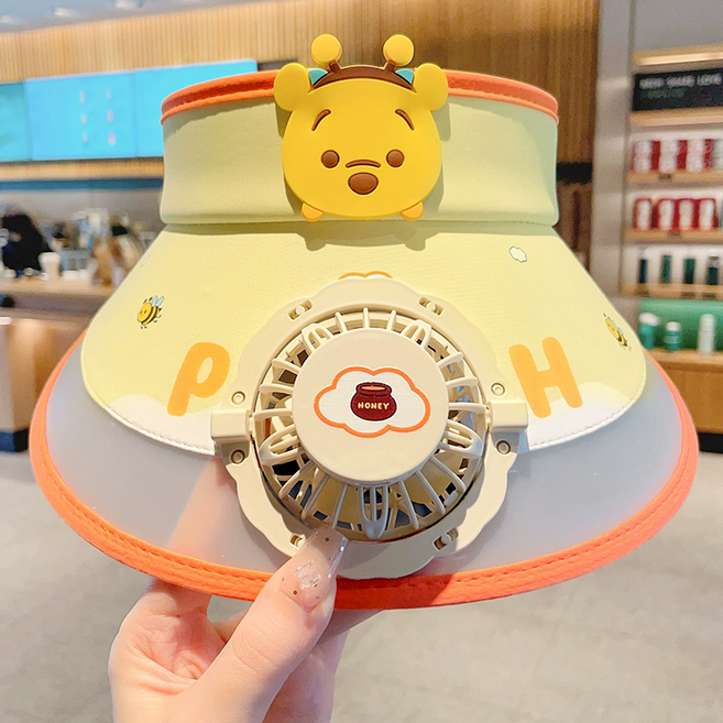 BAFC1857 아동 선캡 선풍기 모자 아동 여름 캐릭터 모자 아웃도어 캐주얼 빅 챙 챙모자