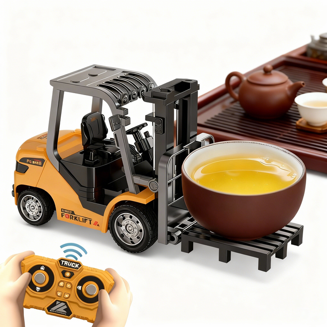 1:64 rc카 합금 미니 리모컨 포크레인 - 고급진 책상용 장난감, 1개, 노란색