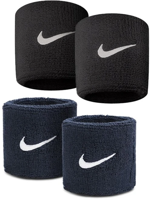 나이키 스우시 손목밴드 혼합, 블랙+네이비, 4개 - 쿠팡