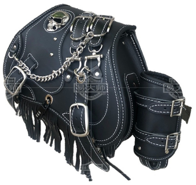 OD 할리 인디언 호환 소가죽 고밀도섬유 새들백 사이드 백 가방, 소가죽 B타입 (한쌍)(브라켓미포함)