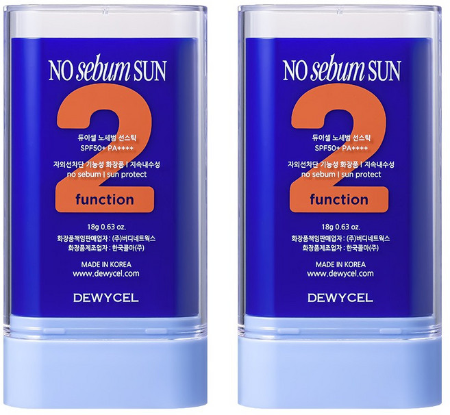 듀이셀 기름종이 노세범 선스틱 1+1 기획세트, 2개, 18g