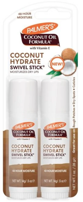 립밤 립트리트먼트 립스틱 비타민 E 페이스 바디 보습제 스틱이 함유된 파머 코코넛 오일 포뮬러 보습 회전 스틱 건성 피부 패치 치료에 이상적입니다2개, 비타민 E 립밤 페이스 바디 보습제 스틱이 함유된 파머 - 쿠팡