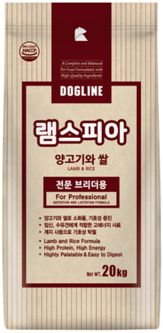 대한곰표 램스피아 20kg 양고기와 쌀 강아지사료, 양+쌀, 1개