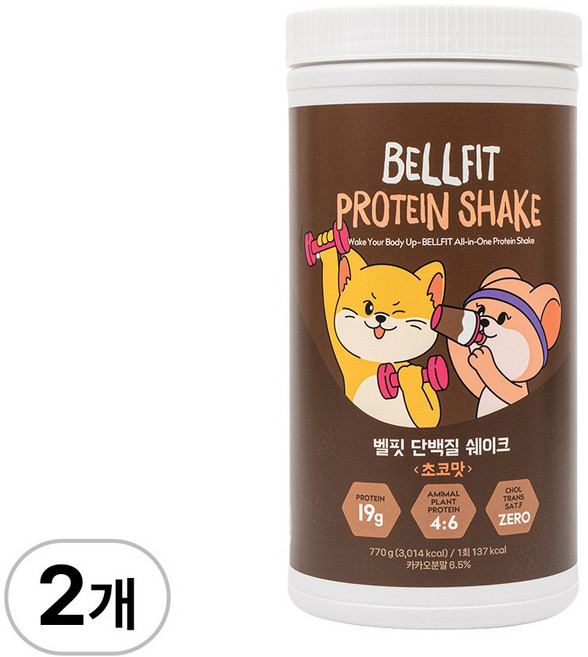 벨핏 단백질 쉐이크 초코맛, 2개, 770g