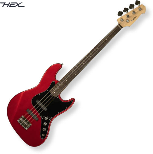 헥스 베이스기타 B100 G (유광) / 입문용 재즈 베이스 풀패키지, 루비 레드, 1개