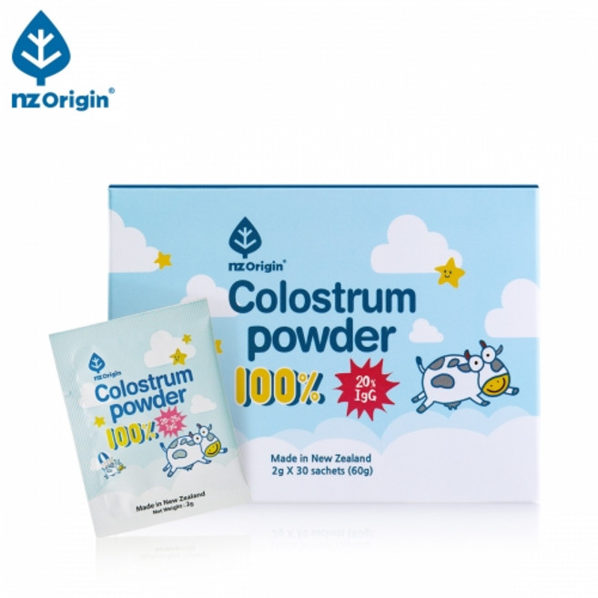 엔젯오리진 뉴질랜드 초유 파우더 100% 30포 lgG 면역글로불린G 20% 함유 분말 가루 뉴질랜드 GMP 생산, 60개