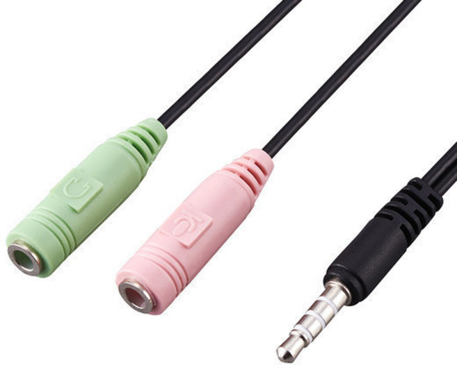 엑토 4극 Y 변환 케이블 AUXA-01 헤드셋 + 마이크 변환젠더, 엑토 4극케이블 AUXA-01, 1개