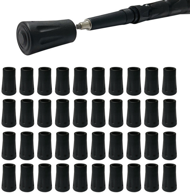 등산스틱 고무패킹 고무마개 촉마개 보호캡, 40개, 블랙