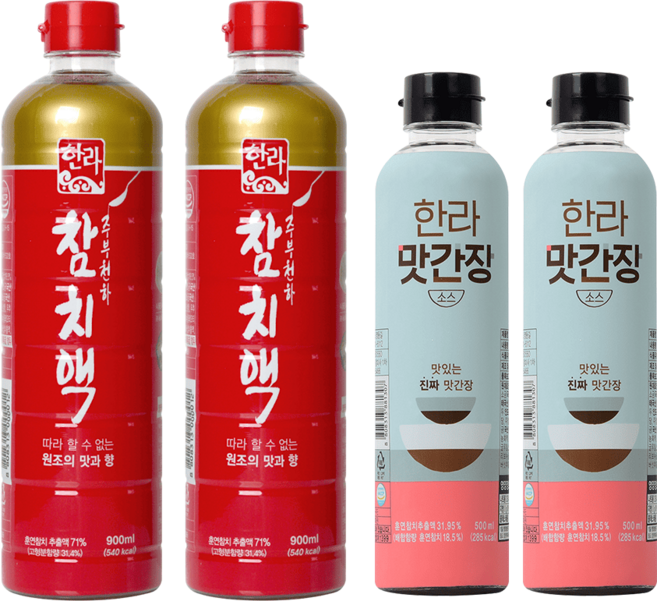 [추석특별구성] 한라참치액 900ml*2병 + 맛간장소스 500ml*2병, 4개, 900ml