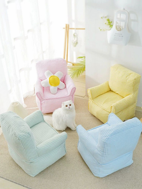 강아지 포토존 반려동물 촬영 사계절 실내 사진 카페 청량한 블루 체크 M