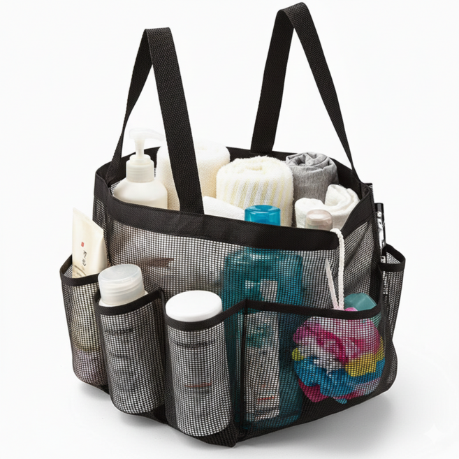 글로우포레 대형 수영장 메쉬 가방, 블랙