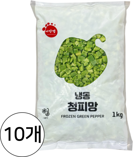 마당발 냉동 청피망 다이스 1kg, 10개