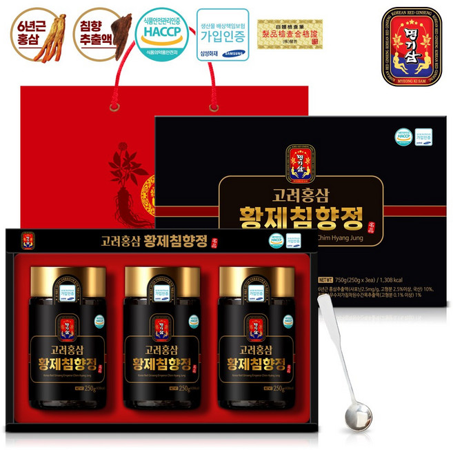 명기삼 고려홍삼황제침향정250gx3병 쇼핑백포함, 단품없음, 3개