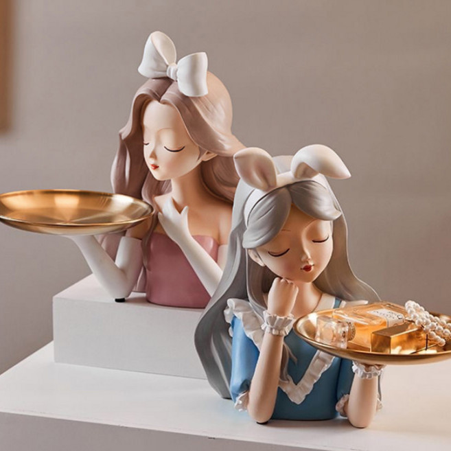 내일의공간 레이디 바니 사람인형 악세사리 트레이(호텔 선반), 핑크, 1개