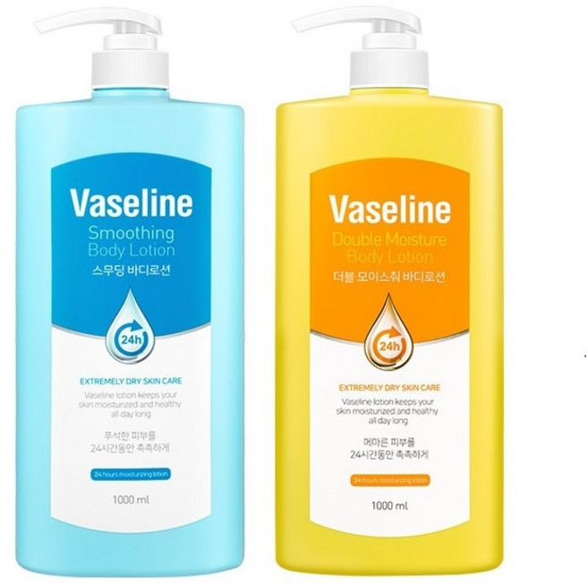 바세린 24시간 대용량 바디로션 1000ml X 2개 피부타입 선택가능, 1L
