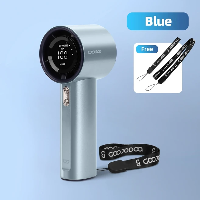 GOOJODOQ 네일룽 GFS001 4000mAh 터보 제트 미니 고속 ​ 충전식 휴대용 선풍기 강력한 바람 100단계, 07 Blue