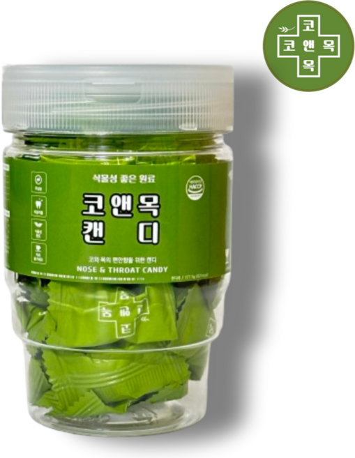 코앤목 캔디 코 목 기관지를 위한 가성비 좋은 200 300 400개입 대용량 무설탕 캔디, 45개, 3.5g