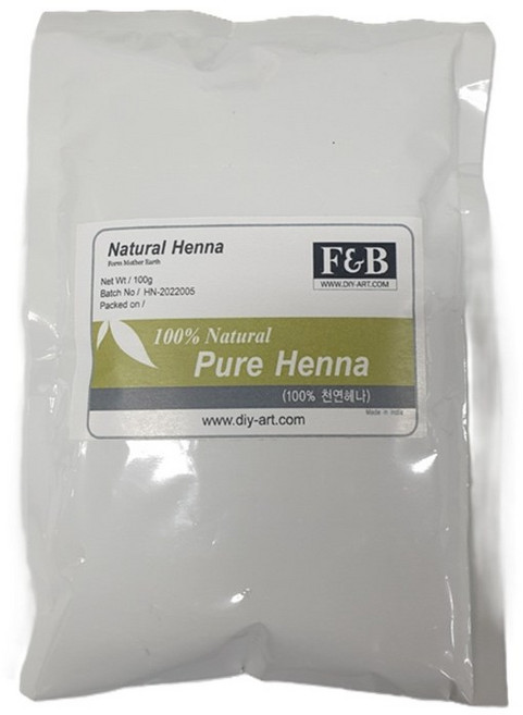 100% 천연염료 헤나 분말 100g 모발 염색 의류 천 섬유 패브릭 각종 DIY 리폼, 1개