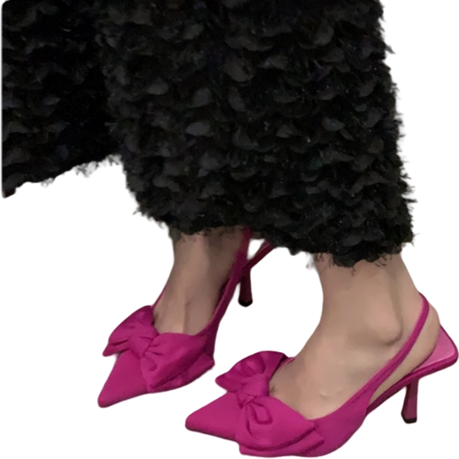 8cm 산뜻한 레이디 슬링백 힐