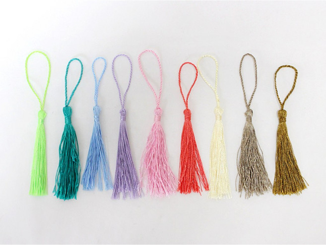 장신구줄 노리개수술 (1봉지10개 색상랜덤) 길이 약13.5cm, 1개