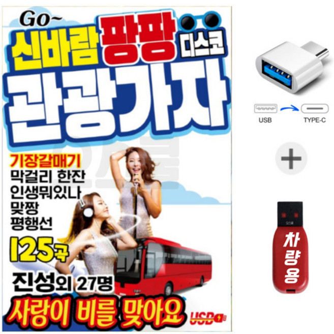 C타입 노래칩 신바람 팡팡 디스코 관광가자 125곡